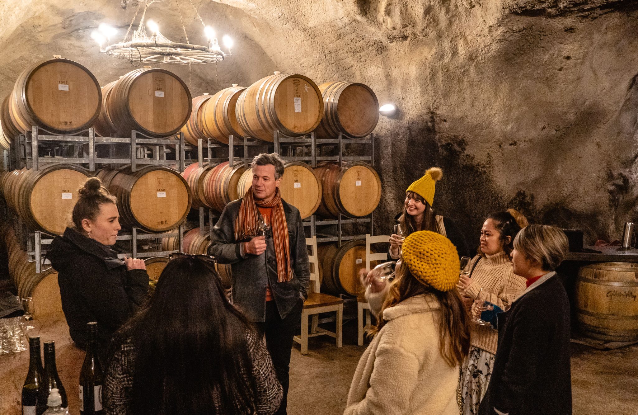 group wine tasting at gibbston valley