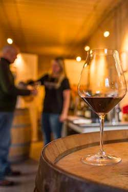 appellation-wine-tasting-tours-photo-pinot-noir-glass-tasting-room-barrel